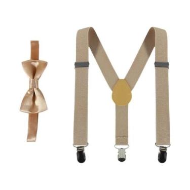 Imagem de Conjunto De Suspensórios Ajustáveis E Gravata Borboleta Para Crianças,