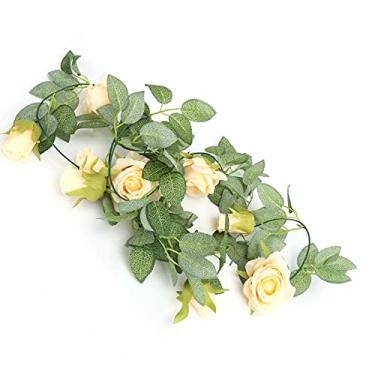 Imagem de GLOGLOW Guirlanda de Videira de Flores Artificiais para Plantio Suspenso de Videira, Plantas Suspensas de Seda de Simulação para Decoração de Casamento, Comprimento de 2 M, Perfeita para Ambiente