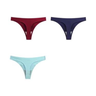 Imagem de Conjunto De 3 Calcinhas G-String Sexy Sem Costura Para Mulheres plus S