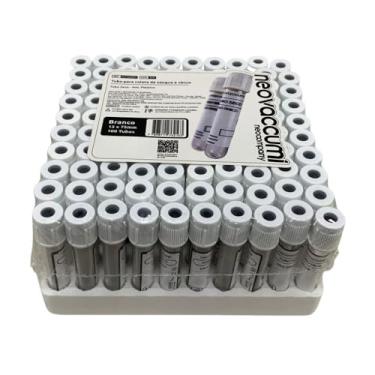 Imagem de Tubo de Coleta a Vácuo Plástico Seco Sem Aditivo 4 ml - Rack com 100 Unidades