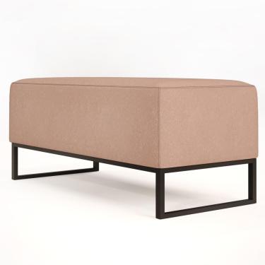 Imagem de Kit 02 Puffs Cléo W01 Base De Ferro 90 Cm Linho Rosê