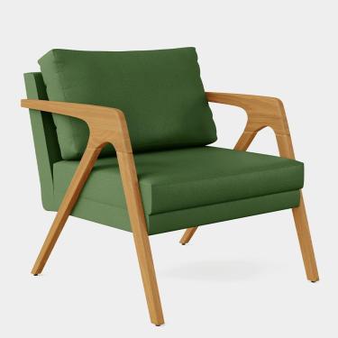 Imagem de Poltrona Pietra Com Estrutura Madeira Facto Verde Musgo