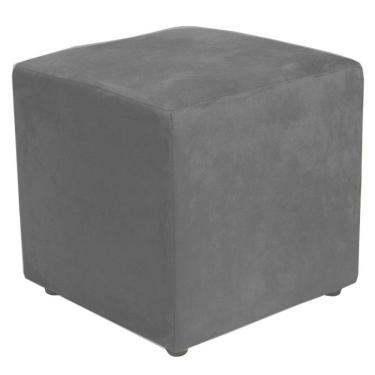 Imagem de Puff Quadrado Decorativo L02 Suede Cinza - Lyam Decor