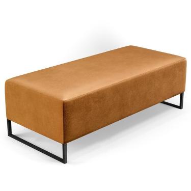 Imagem de Puff Sala De Estar Base Ferro 120x50 Cm Couríssimo Whisky