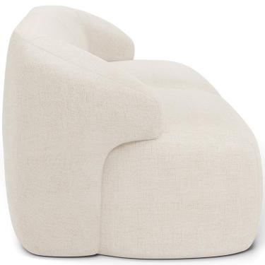 Imagem de Sofá 3 Lugares Curvo Orgânico Com 02 Poltronas Living 220cm Barolo L06 Linho Mescla