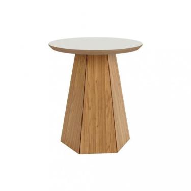 Imagem de Mesa Lateral Pé Hexagonal 50cm TB606  Dalla Costa, Freijo/Off White