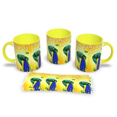 Imagem de Caneca de Porcelana "Acorda Brasil" - O Café do Patriota