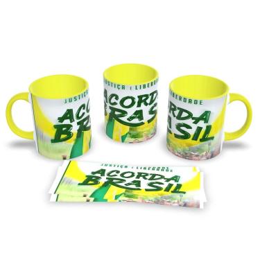 Imagem de Caneca de Porcelana "Acorda Brasil" - O Café do Patriota