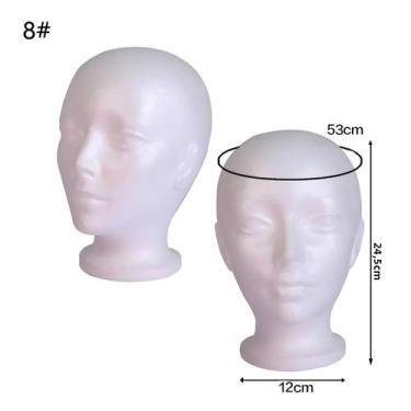 Imagem de Modelo De Cabeça De Manequim Feminino Em Espuma Para Exibição De Peruc