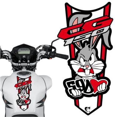 Imagem de Adesivo Faixa Gravata Sem Resina Moto Cg 150/160 Pernalonga Vermelho Cor Cg 150