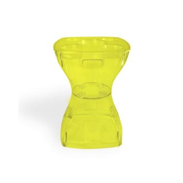 Imagem de Petisqueira Amarela Translúcida Design Moderno Mesa Lateral Apoio Decorativo Para Piscina Jardim Varanda Sala