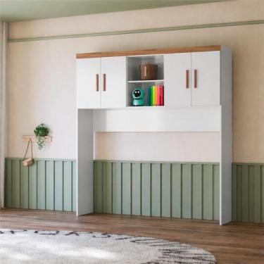 Imagem de Armário Aéreo Ponte Cama Ônix Peternella Móveis, Nature Branco