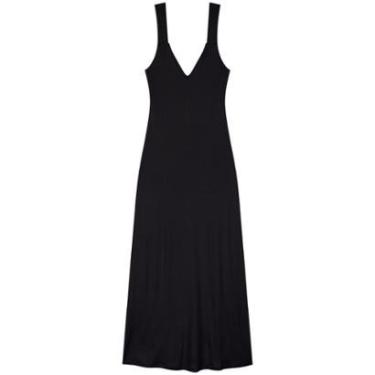 Imagem de Vestido Longo Com Alças Cruzadas Em Malha Canelada-Feminino