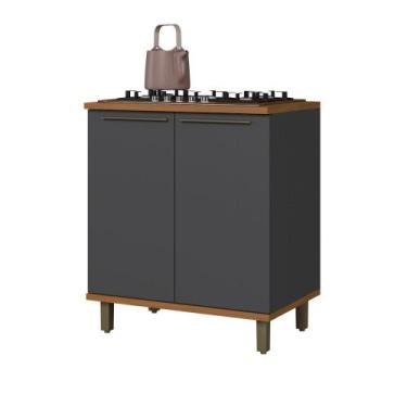 Imagem de Balcão de Cozinha 80cm Munique 2 Portas Chumbo - Indekes - Indékes, Pr