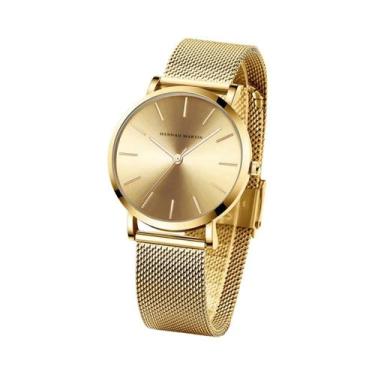 Imagem de Relógio De Quartzo Feminino Em Ouro Rosé Com Pulseira De Aço Inoxidáve