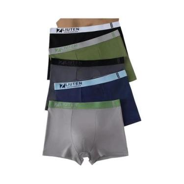 Imagem de Cuecas Boxer Masculinas plus Size Pretas Com Estampa Dourada, Pacote C