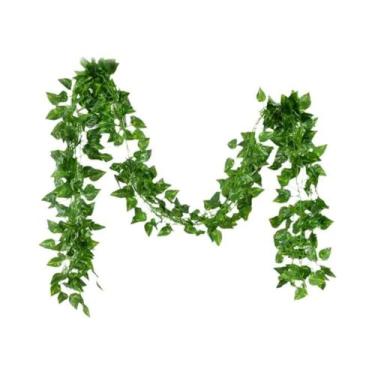 Imagem de Guirlanda De Folhas De Hera Verde 2,1M, Planta Artificial De Seda Para