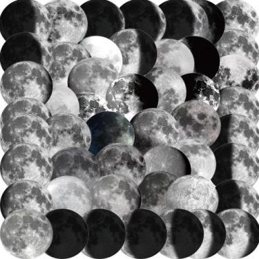 Imagem de Adesivos Moon Phases à prova d'água, 50 unidades para laptop e muito m