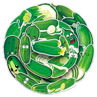 Imagem de Adesivos verdes, pepinos, vinil impermeável, anime, 50 unidades - yiwe