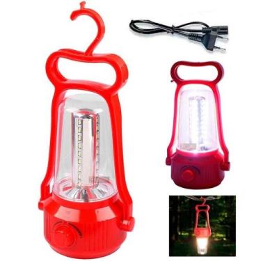 Imagem de Lampião LED Recarregável 8W Bivolt Com Gancho e Bateria de Longa Duraç