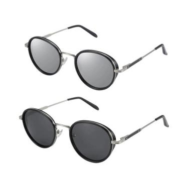 Imagem de Óculos De Sol Unissex Polarizados Steampunk ZENOTTIC Vintage Redondos 