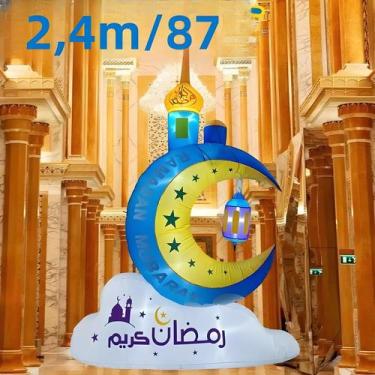 Imagem de Grande Decoração Inflável De Natal Com Trenó Do Papai Noel E Renas Com