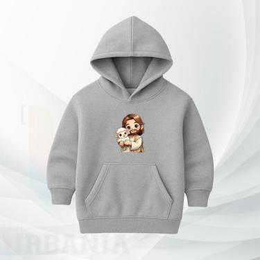 Imagem de Moletom Infantil Canguru com Ovelhinha Blusa moleton com Capuz Flanelada Confortável-Unissex