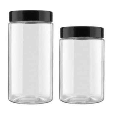 Imagem de Kit 2 Potes de Vidro Redondo para Café Grãos 1100ml 1600ml - Wari