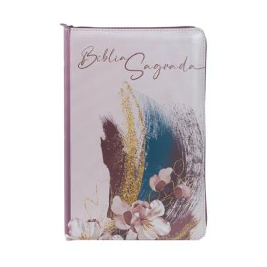 Imagem de Livro - Bíblia NVI com zíper, Capa luxo rosa com acabamento em glitter