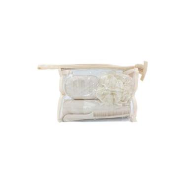 Imagem de Kit Viagem Higiene Pessoal 4 Peças + Nécessaire Saboneteira Porta Esco