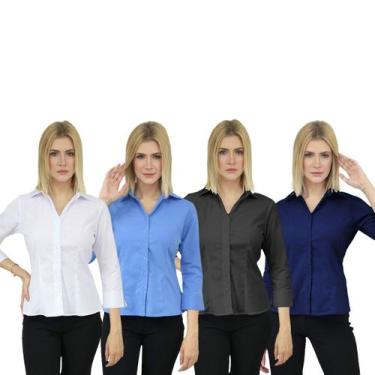 Imagem de Camisa Feminina Manga 3/4 - Camisete - DEMORGAN, Preto, E3G