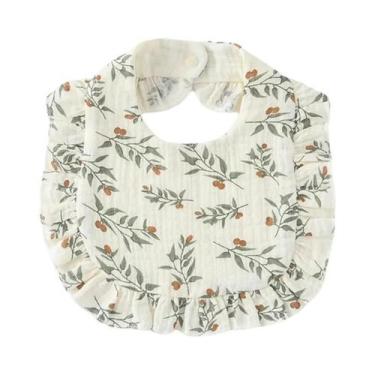 Imagem de Babador De Algodão Floral Com Babados Estilo Coreano, Toalha Macia Par