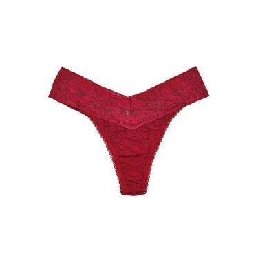 Imagem de Calcinha Fio Dental de Renda Xamego Demillus 16190, Carmim, PP/ME
