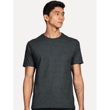 Imagem de Camiseta Aramis Masculina Basic Lisa Mono Icon Azul Marinho Mescla Tam