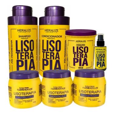 Imagem de Kit Lisoterapia Completo 7 Produtos Shampoo Condicionador Óleo Mascara