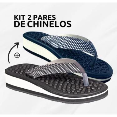 Imagem de Kit 2 Pares Chinelos Ortopédicos Massageador P/Esporão - UNIFLEX, Pret