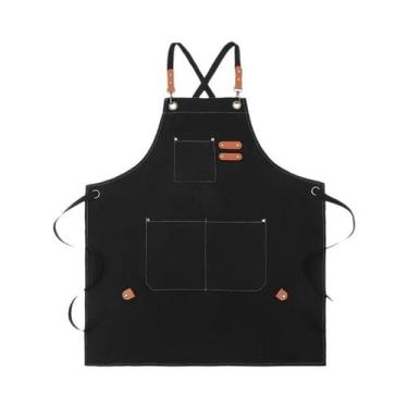 Imagem de Avental De Cozinha Em Lona À Prova De Óleo Com Bolsos Para Ferramentas