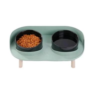 Imagem de Comedouro Duplo Ajustável Em Altura Para Gatos E Cães, Tigela Elevada 