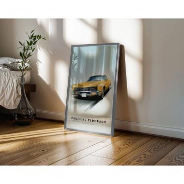 Imagem de Quadro Decorativo Cadillac Eldorado Retangular 50X70 em Canvas com Vidro Moldura Caixa Preto
