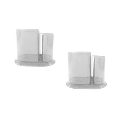 Imagem de Kit 2 Porta Lápis Duo Cristal Transparente Plástico - Bb Store