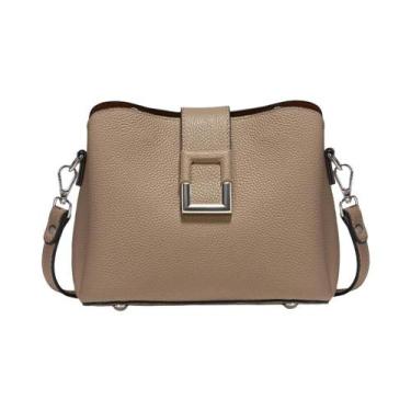 Imagem de Bolsa De Ombro Feminina Em Couro Genuíno Branco Zency Designer Grande 