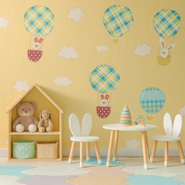 Imagem de Papel De Parede Vinilico Balao Magico Bege Rolo 0,53x10m Vinil PVC - P