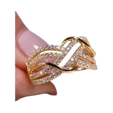 Imagem de Alianças De Casamento Femininas Modernas Com Zircônias Cruzadas  Acess