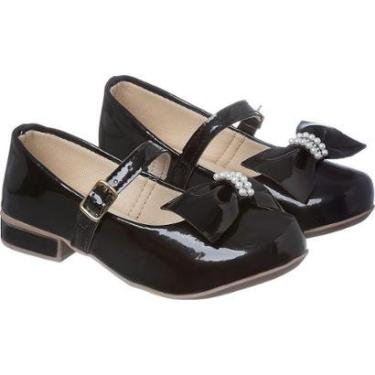 Imagem de Sapato Infantil Salto Quadrado Saltinho Festa Laço Daminhas-Feminino