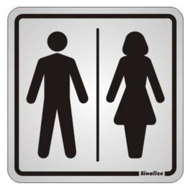 Imagem de Placa de Alumínio Autoadesiva 15x15cm Sanitario Masculino - Feminino 1