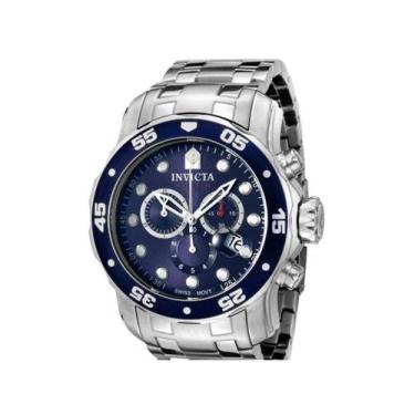 Imagem de Relógio Invcta Pro Diver 0070 Prata/Azul A prova Dágua 48mm - Scuba