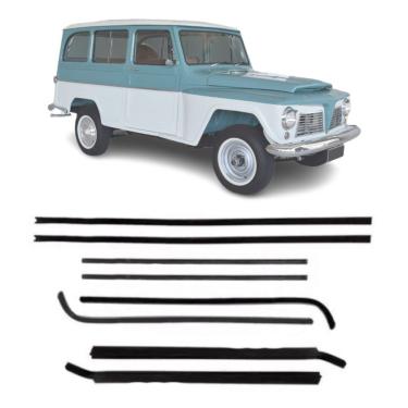 Imagem de Jogo de Canaletas e Pestanas para Portas Modelo F103 Pick-up F-75 e Rural Willys Vedaçã...