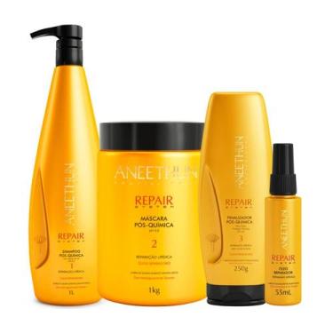 Imagem de Kit Aneethun Repair Shampoo 1L + Máscara 1Kg + Finalizador 250g + Óleo