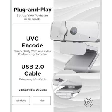 Imagem de Webcam Lenovo 300 Full HD Com 2 Microfones Integrados 1080p 30fps USB 