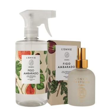 Imagem de Kit Água Perfumada 500ml e Home Spray Figo Ambarado Arabesc 200ml Lenv